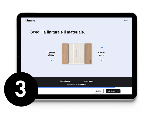 CONFIGURA LA TUA PLACCA