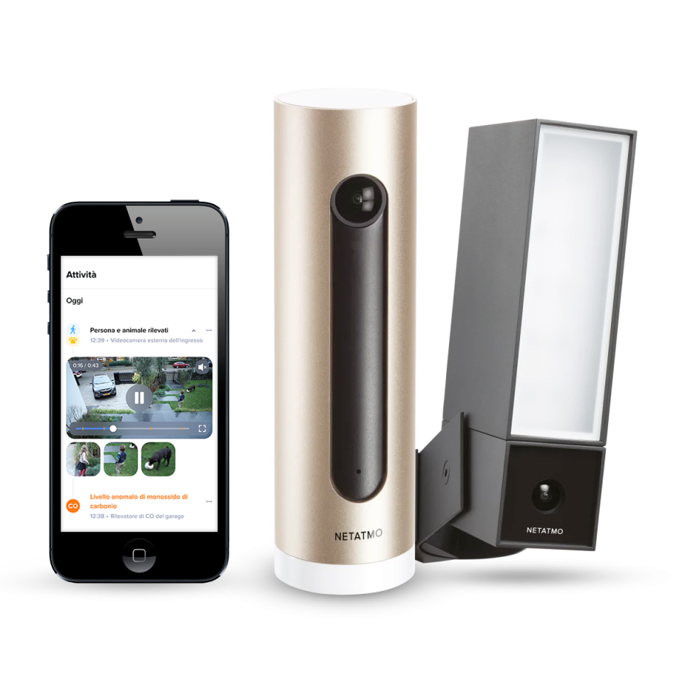 Schermata App Home+Security e telecamere Netatmo
